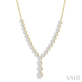 2 1/4 Ctw Lovebright Round Cut Diamond Necklace in 14K Yellow and White Gold